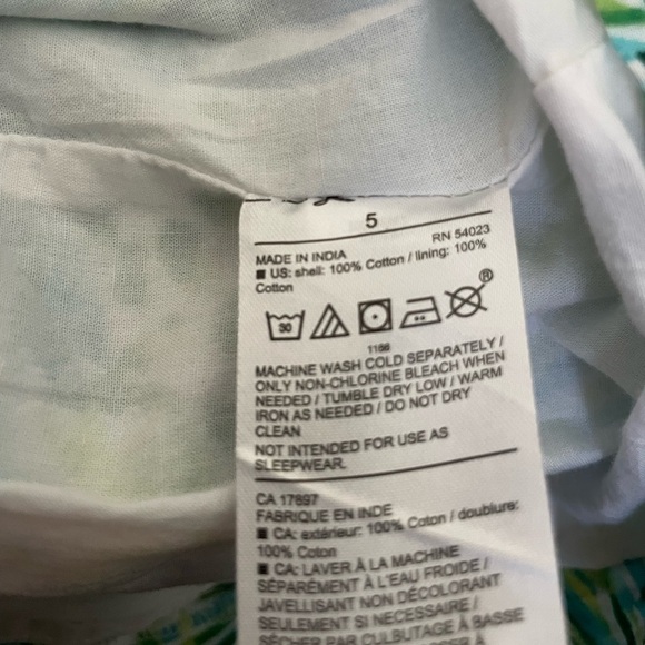 Janie & Jack Tropical Green Floral Dress Size 5 Girls Vacation Cruise Beach - Picture 7 of 8